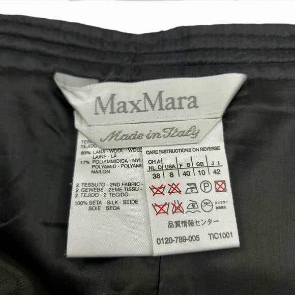 Max Mara Heathered Knit Pencil Skirt Womens 8 Gray Black Wool Blend Knee Length - Picture 11 of 12